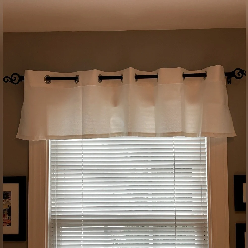 FREE* White Woven Valance With Metal Grommets 59”